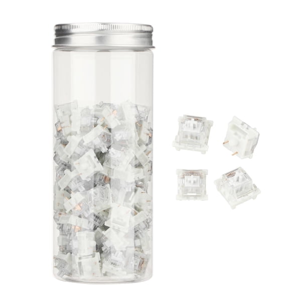 1 juego de interruptores mecánicos para teclado, LED RGB SMD, interruptores de clic para juegos, interruptores lineales Blanco Silencioso 90