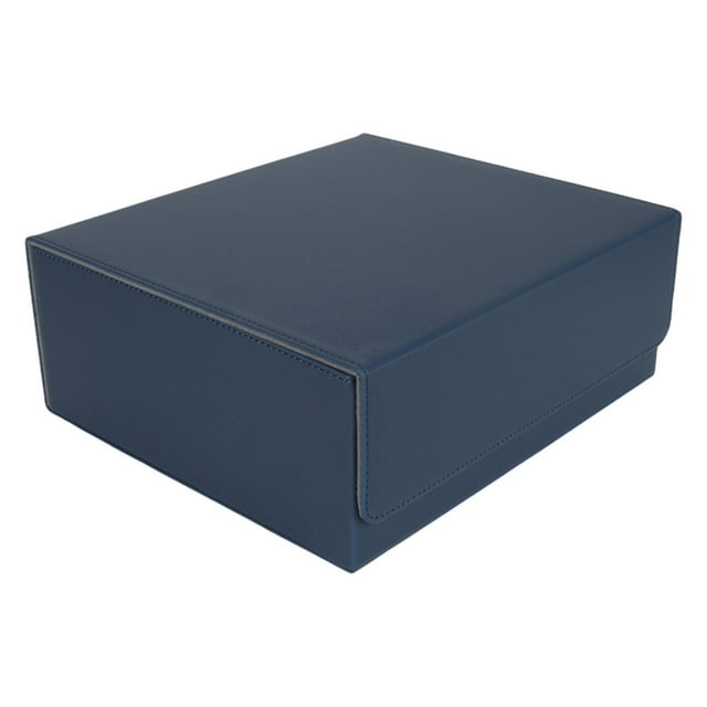 Card Deck Box Gathering PU Leather Easy Access Game Cards Sport Cards Durable Blue