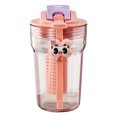 thumbnail image 2 of Ludlz 480ml Cartoon Straw Bottle Tea Room Leak-proof Handle Design Transparent Portable Drinking Water Bottle School Supplies, 2 of 8