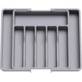 thumbnail image 1 of Cutlery Drawer Organiser, Expandable Utensil Tray for Kitchen, Adjustable Silverware and Flatware Holder, Large, Grey, 1 of 5