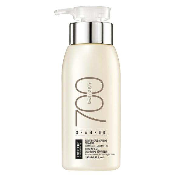 Biotop Professional 700 Keratin + Kale Hair Shampoo - Reparación del cabello dañado rico en vitaminas A C + K - Combate el encrespamiento y reduce la rotura en cabello grueso - 8.45 oz