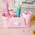 thumbnail image 1 of Kawaii Sanrio Hello Kitty Toothbrush Holder Cartoon Plastic Toothbrush Holder Mouthwash Cup Toothpaste Tube Storage Rack, 1 of 7