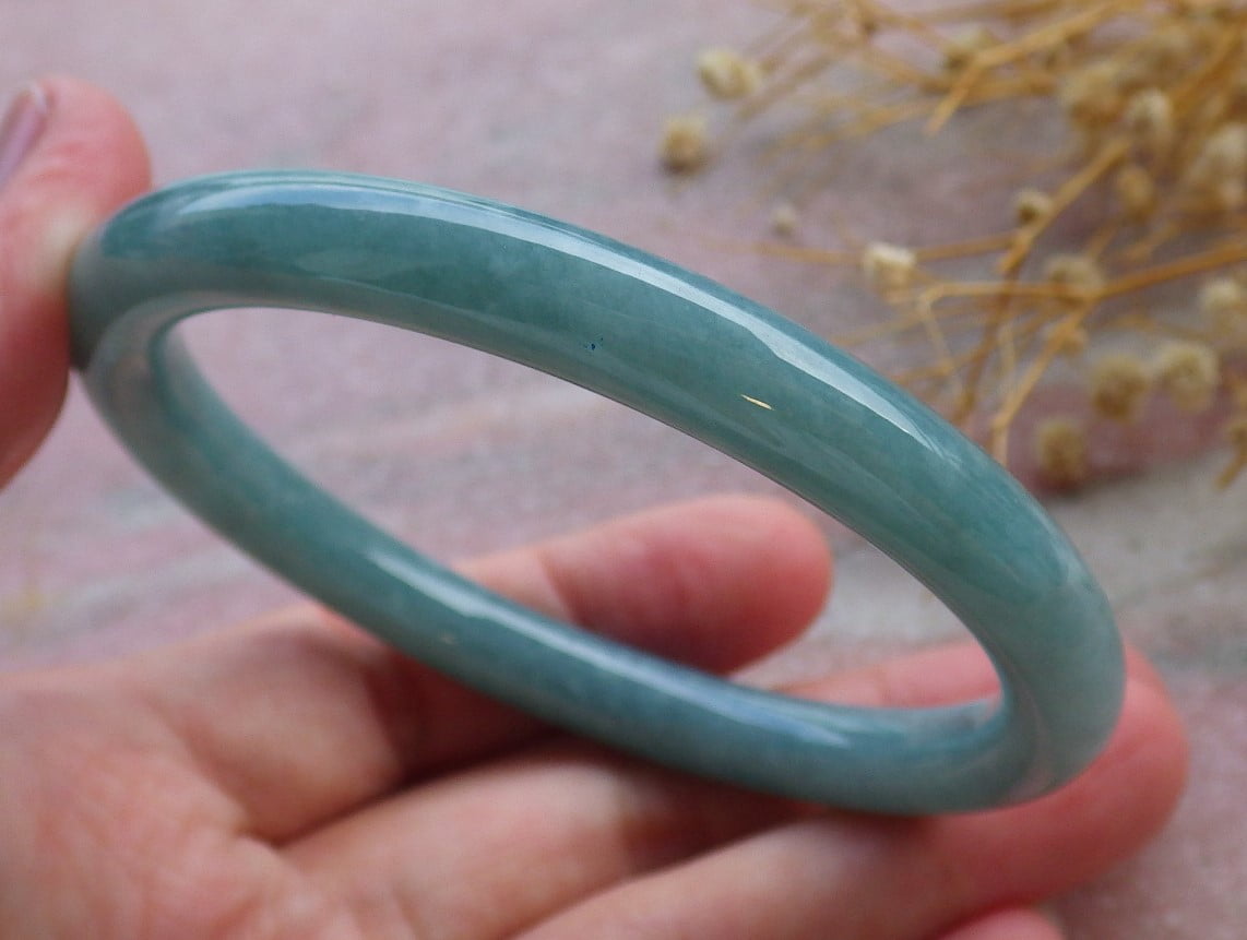 Icy Green Natural A JADE Jadeite Bangle Bracelet 58 mm 685819 TN