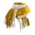 thumbnail image 2 of Ljudmp Womens Fall Winter Scarf Tassel Plaid Scarf Warm Soft Chunky Large Blanket Wrap Shawl Scarves Cold-weather Neck Wrapping Head Scarf Neck Cover Yellow, 2 of 7