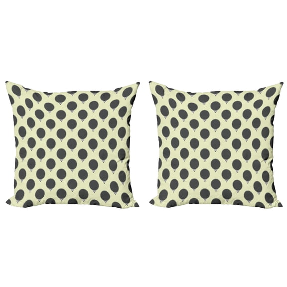 Ambesonne Hedgehog Throw Pillow Cover 2 Pack, Geometric Animals, 18", Dark Taupe Cream