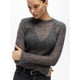 thumbnail image 1 of Suéter de punto fino con cuello redondo y manga larga para mujer, jersey elegante ajustado, ropa de calle para desplazamientos diarios, otoño 2024, 1 of 5