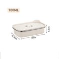 thumbnail image 4 of Fiambrera de gran capacidad para alimentos frescos, sellada, gruesa, reutilizable y apilable, con tapa, 1700 ml, 4 of 5