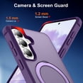 thumbnail image 6 of Dteck for Samsung Galaxy S26 Case, Compatible with MagSafe, Invisible Ring Stand, Shockproof Translucent Matte Back Protective Cover,Purple, 6 of 9