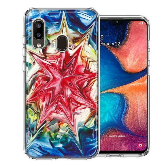 MUNDAZE For Samsung A20 Tie Dye Abstract Design Double Layer Phone Case Cover