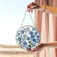 thumbnail image 2 of Forget Me Not Stained Glass Suncatcher, Blue Floral Window Hanging, Botanical Stained Glass Panel, Nature Art,Spring Home Decor,Gift for Mom 1862714798, 2 of 4