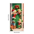 thumbnail image 3 of Christmas Door Curtain - 72.83x35.43in Fabric Hanging Decoration with Elf & Photo Themes, Perfect for Outdoor/Indoor Christmas Day Parties & Background Decor, 185x90cm, D, 3 of 7