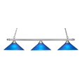thumbnail image 1 of Toltec Lighting 803-BN-415 Square 3 Light Bar Shown In Brushed Nickel Finish With 16" Blue Italian Glass, 1 of 1