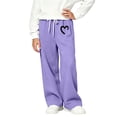 thumbnail image 4 of Htrmlpk Girls Sweatpants Drawstring Baggy Straight Leg Jogging Pants Athletic Slacks Workout Running Joggers Trousers with Pockets, 4 of 6