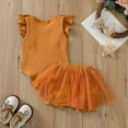 thumbnail image 3 of Mercatoo Toddler Girl Clothes I𝐧fant Tulle Romper Ruffle Solid Clothes 2PCS Set Bow Shorts Girls Matching Outfits Girl and Baby, 3 of 8