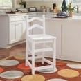 thumbnail image 2 of Linon Saco Wood Commercial Grade Set of Two Counter Stools in White, 2 of 16