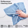thumbnail image 5 of Microfiber Cleaning Cloth 16"x16" Washable Rags for Car, Kitchen, Bath-Blue 3 Pack, 5 of 5