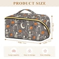 thumbnail image 4 of FORMRS Makeup Bag Travel Cosmetic Organizer for Women Fold Flat Zipper Pouch with Handle, Gray Halloween Skeleton, 4 of 8