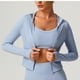 thumbnail image 4 of Chaquetas y abrigos casuales sin capucha de manga larga para mujer, moda femenina, de manga larga, lisas, con cremallera, cuello alto, ropa deportiva para exteriores, chaqueta, blusa, blusa de poliést, 4 of 6