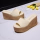 thumbnail image 5 of Mujeres Bowknot Beach Summer Pantuflas Plataforma Slope Heels Plus Size Shoes Wmkox8yii  hj789, 5 of 7