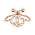 thumbnail image 2 of ANGARA Natural Intertwined Heart Bolo Ring with Diamonds in 14K Rose Gold for Women (Size-0.9mm| Color-H| Clarity-SI2) | April Birthstone, Anniversary, Jewelry Gift for Women | Natural Diamond Ring, 2 of 9