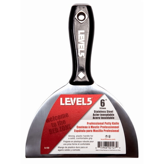 Level5 6 in. Stainless Steel Putty Knife with Plastic Handle