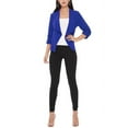 thumbnail image 5 of Women's Elegant Draped Blazer Casual Open Front 3/4 Sleeve Jacket, 5 of 6