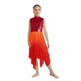 thumbnail image 4 of CHICTRY Robe de Danse Sans Manches à Sequins pour Filles, Tunique de Culte Irrégulière pour Église, Rouge 6, 4 of 6