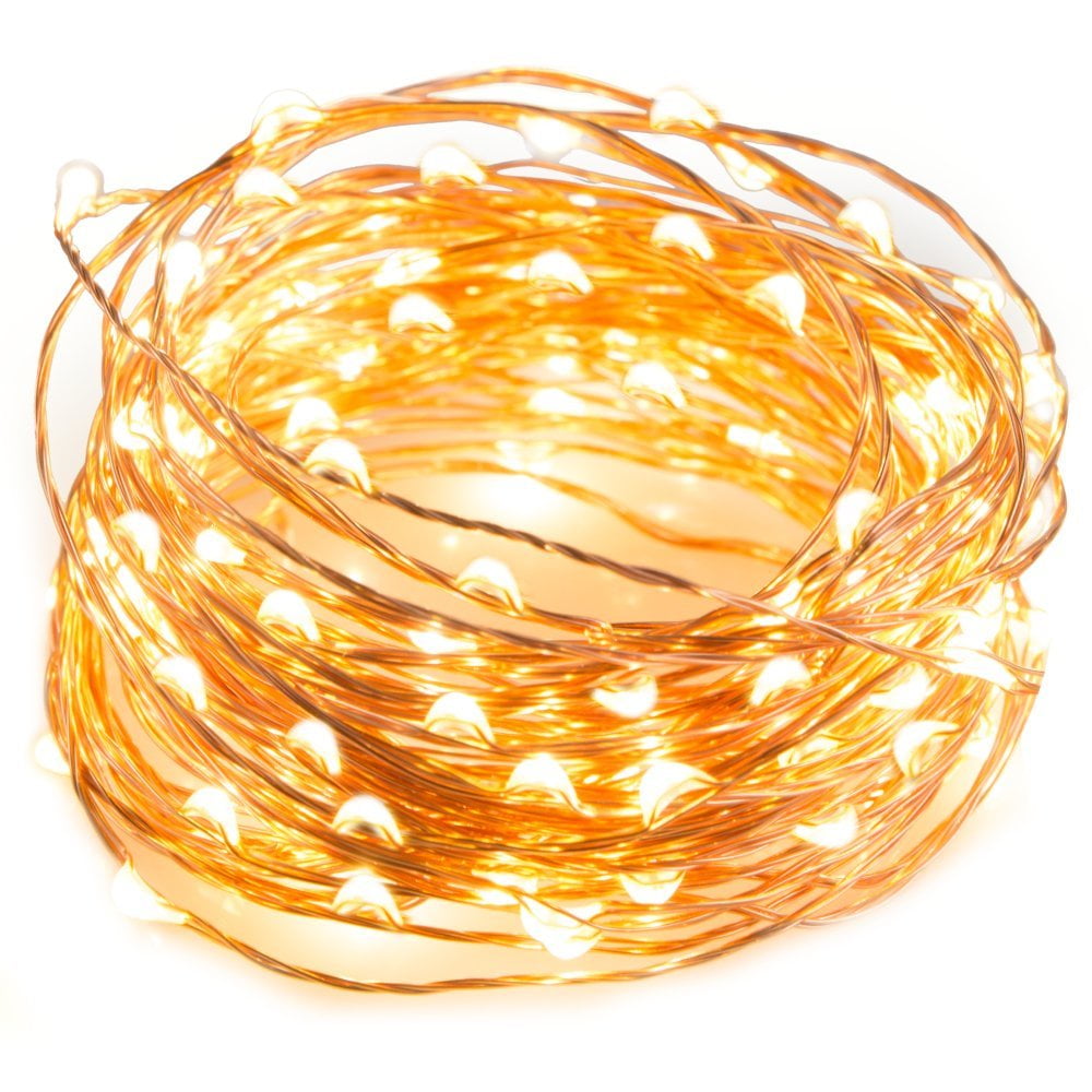 LED String Lights 33 ft with 100 LEDs, Waterproof Decorative Lights for