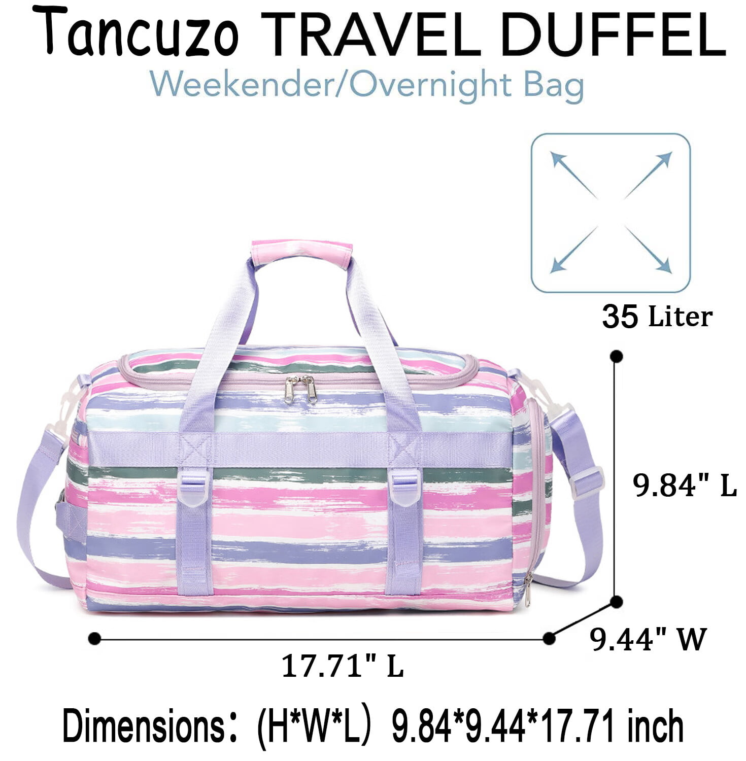 Tancuzo Travel Duffle Bag for Girls,Sports Dance Bag,Overnight