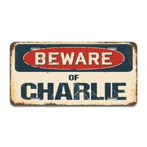 Beware of Charlie Aluminum License Plate| License Plate 12" X 6" Fits Any Car, Truck, SUV, RV, or Trailer | Made in The USA