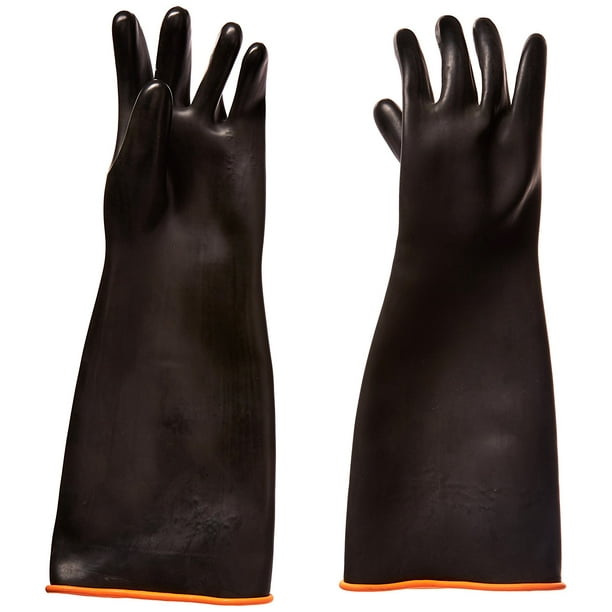 Royal Industries ElbowLength Glove, One Size, HeavyDuty Rubber, Black