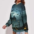 thumbnail image 4 of Raeneomay Long Sleeve Shirts for Women Oversize Halloween Women's Round Neck Loose Top Hoodie, 4 of 6