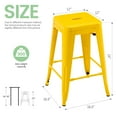 thumbnail image 2 of Stackable Metal Bar Stools Set of 4, Counter Height Bar Stools 24 Inches Industrial Bar Chairs Patio Stool, Backless Stool Indoor Outdoor Classroom Kitchen Stools Bar Chairs(Yellow), 2 of 8