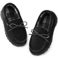 thumbnail image 1 of HOMEHOT Slippers for Boys Moccasins Bedroom Shoes with Memory Foam Indoor Outdoor House Slippers for Kids Boys Black Big Kid 2, 1 of 7