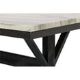 thumbnail image 4 of Light Espresso Faux Marble Counter Height Dining Set with Beige Chairs Wood Base, 4 of 6