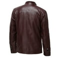 thumbnail image 4 of TIHLMK Men's Leather Jacket Vintage Stand Collar Men's Leather Plus Fleece Jacket, Motorcycle Jacket, Warm Leather Jacket Red, 4 of 7