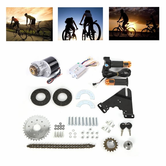 36V 350W Electric Bike Conversion Kit EBike Brush Motor Set for Left Chain Drive 3000rpm  for Bicycles, Station Wagons, Commuter Vehicles