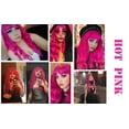 thumbnail image 5 of RightOn Hot Pink Wig Long Curly Wig with Bangs Women Rose Red Wigs Cosplay Party Costume Synthetic Wigs with Wig Cap, 5 of 8