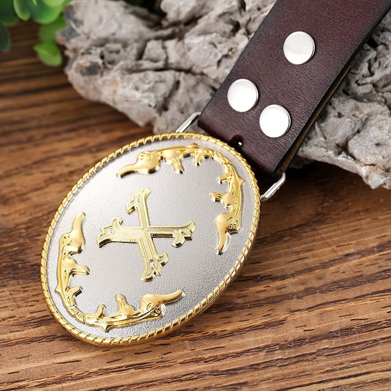 Belt Buckle Men -Western Cowboy Rodeo Gold Large Alphabet 
