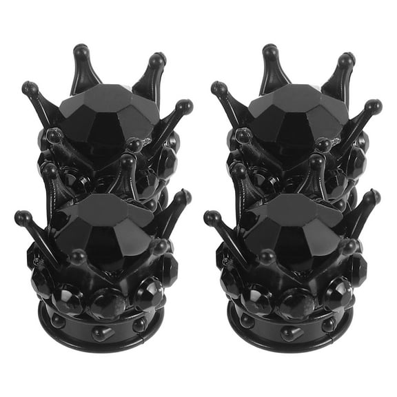 BESTYASH 4-Pack Glow-in-the-Dark Car Tire Valve Caps Black ABS Tire Valve Covers for Vehicle Driving