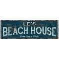 thumbnail image 1 of LE'S Beach House Blue Rustic Cabin Home Decor 6x18 Metal 106180026368, 1 of 1