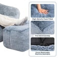 thumbnail image 4 of Reposapiés Ottoman HollyHome de espuma viscoelástica de 15 pulgadas, azul y gris, 4 of 8