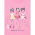 thumbnail image 2 of Wonder Nation Little Girls Short Ruffle Sleeve Graphic Tee, Sizes 4-10, 2 of 3