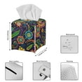 thumbnail image 3 of Psesaysky Stylish Tissue Box Cover Square - PU Leather Holder Waterproof Tissue Boxes - Fall Decorative Cube Cover for Bathroom and Home, Boho Floral, 3 of 7
