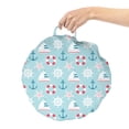 thumbnail image 2 of Blue Nautical Round Floor Cushion with Handle, Print of Marine Elements Anchor Sailing Boat Starfish Life, Decorative Pillow for Living Room & Dorms, 18" Round, Dark Coral Blue, by Ambesonne, 2 of 4