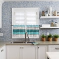 thumbnail image 6 of Kitchen Curtains Valance and Tiers 3 Piece Set, Vintage Farm Teal Ocean Aqua Green Blue Wood Grain Short Window Treatments Rod Pocket Tier and Valance for Cafe Laundry Room Bathroom 36-Inch Tier Set, 6 of 6