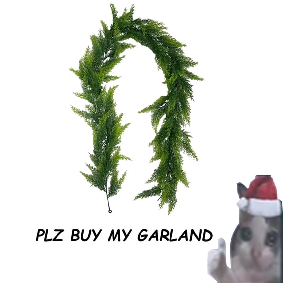 Tarmeek 5.9 Ft Christmas Norfolk Pine Garland, Realistic Touch Garland Ornaments, Artificial Pines Greenery Garland for Christmas Table Fireplace Wall Home Decoration
