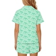 thumbnail image 5 of WAVSUF Outfits for Kids Girls Print Turn-down Collar Top and Elastic Shorts Summer Casual Home Clothes Mint Green Size 13-14, 5 of 8