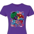 thumbnail image 2 of Marvel The Avengers - America Stickers Style - Juniors Fitted Graphic T-Shirt, 2 of 4