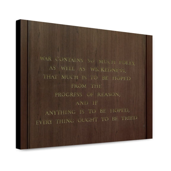 Canvas Print: Memorial Hall. Quotation From James Madison, Beginning War Contains